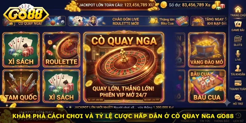 Khám phá cách chơi và tỷ lệ cược hấp dẫn ở Cò Quay Nga Go88