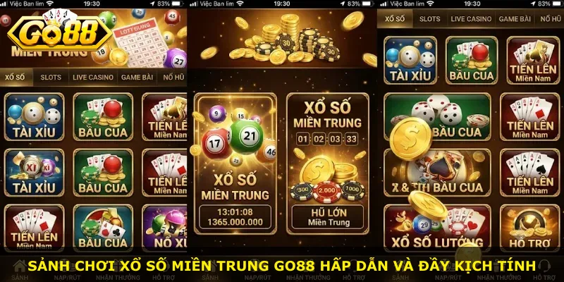 Sảnh chơi Xổ Số Miền Trung Go88 hấp dẫn và đầy kịch tính
