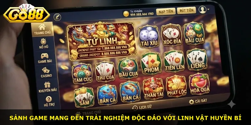 Sảnh game mang đến trải nghiệm độc đáo với linh vật huyền bí